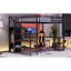 Lit mezzanine en métal avec garde-robe et lumière DEL, lit mezzanine avec bureau en forme de L et port USB