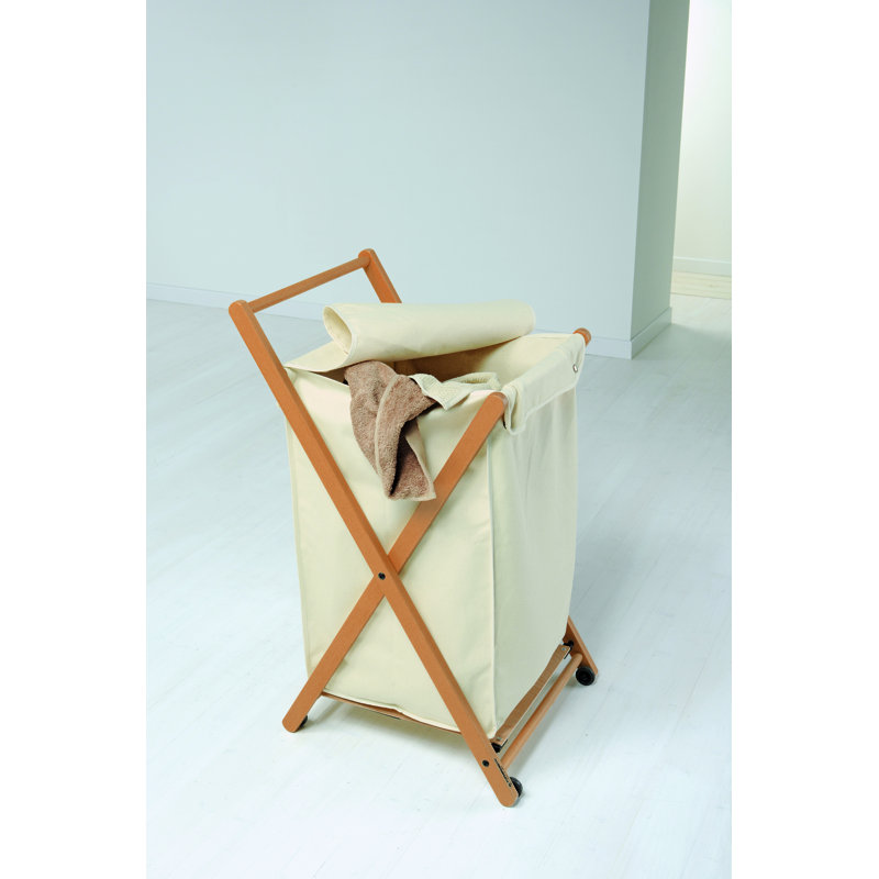 Wood Rolling Laundry Hamper