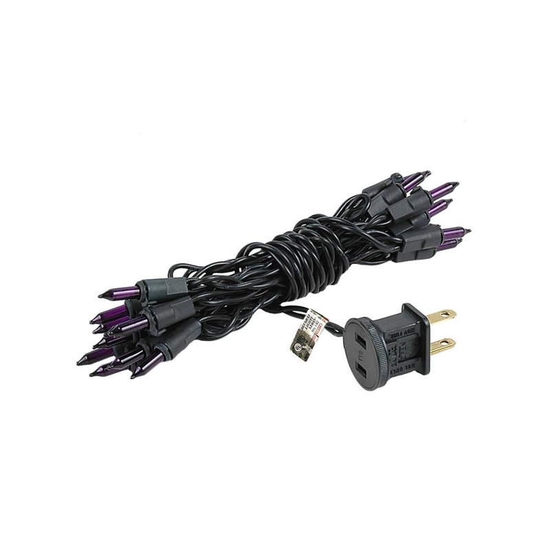 Mini-chaîne 20 ampoules pour l’extérieur 8,5' Pitman, Mauve, Noir
