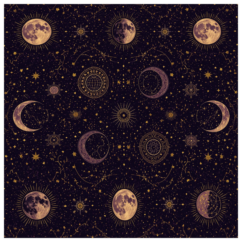Celestial Moon Phases Duvet Covers, Queen