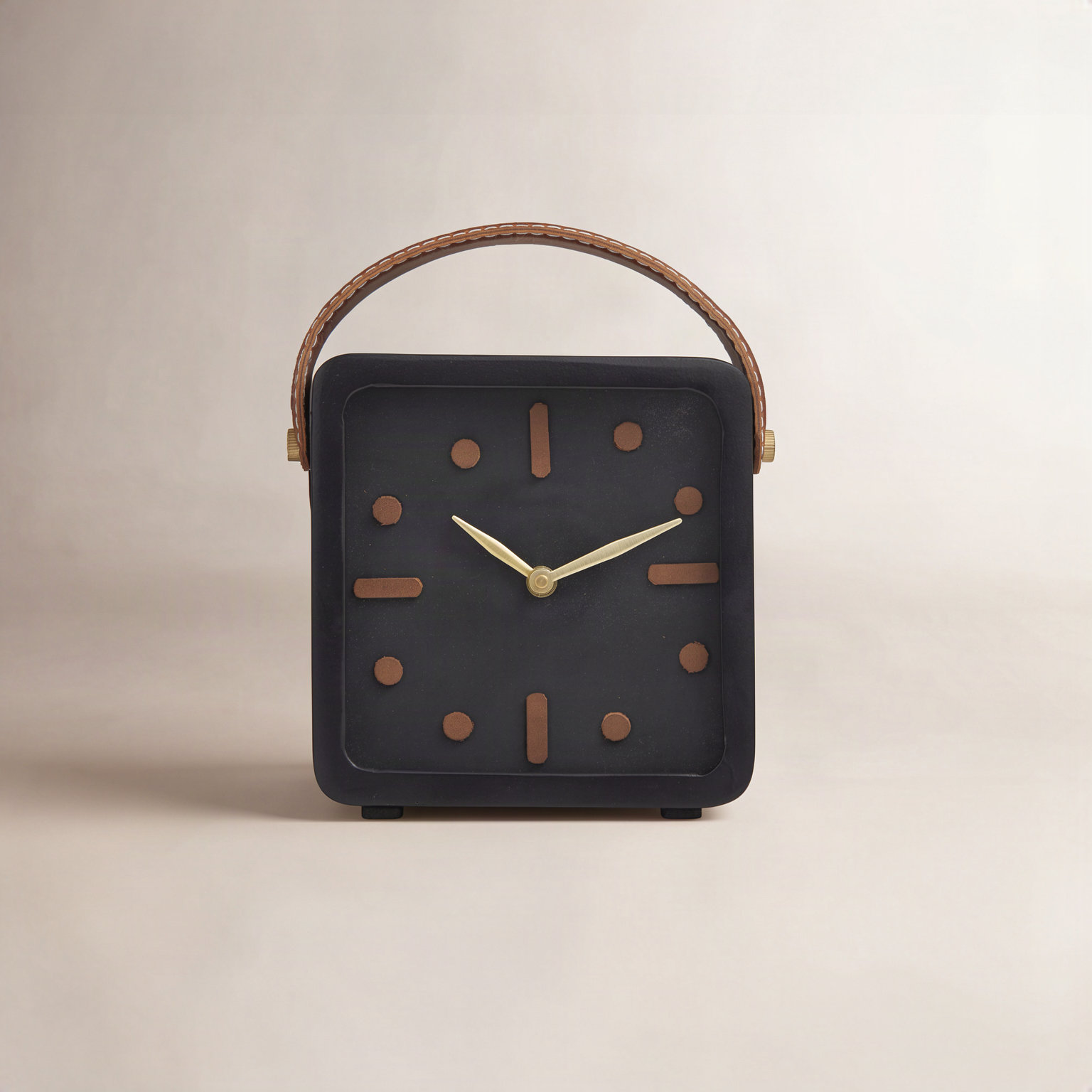 Quartz Tabletop Clock, 8.45" H x 6.85" W x 2.75" D