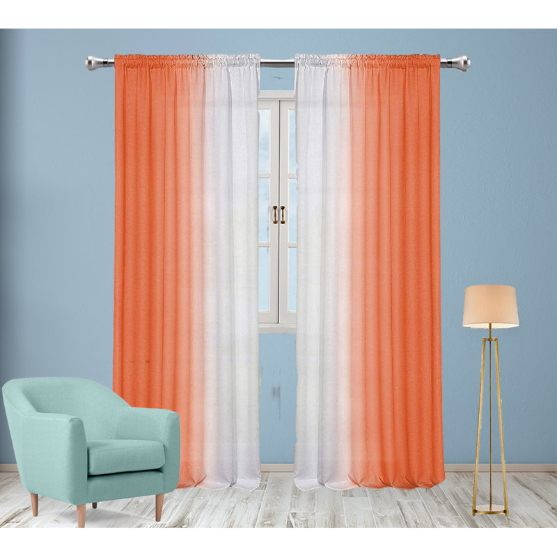 Ebern Designs Lanijah Semi-Sheer Curtain Pair | Wayfair