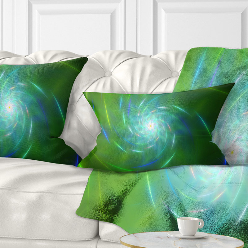 Coussin lombaire style fractal tourbillon Abstract, vert
