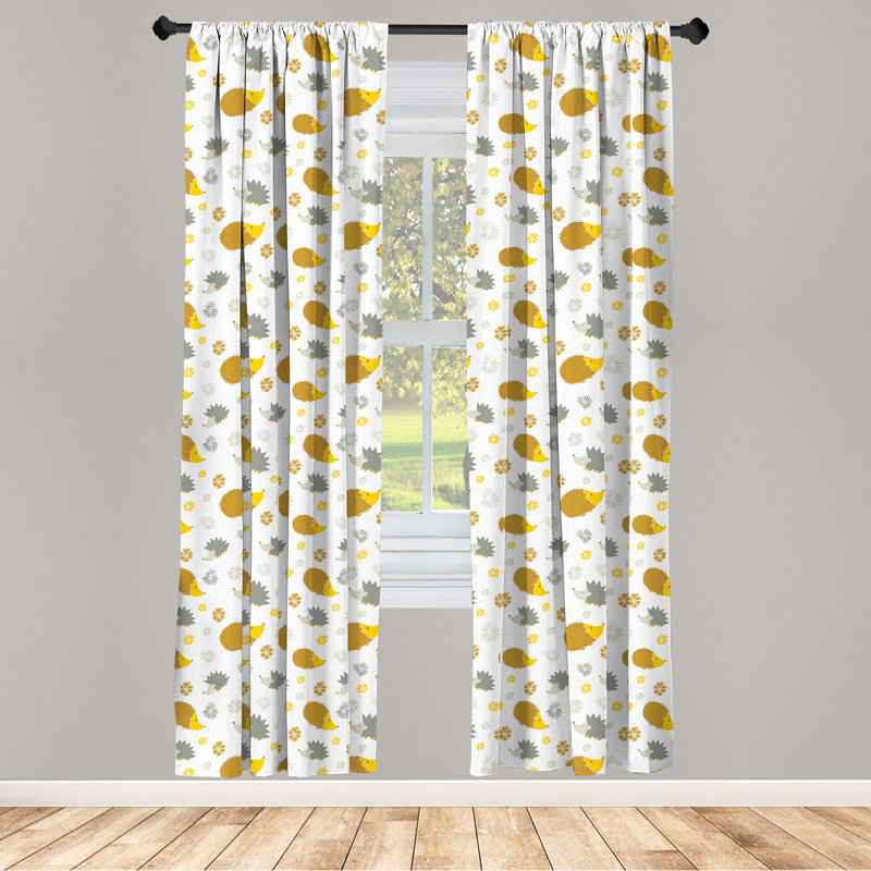 Hedgehog Semi-Sheer Rod Pocket Curtain Panels, 28" x 95"