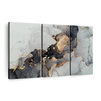 Ensemble de luxe 3 pièces abstraites sur toile