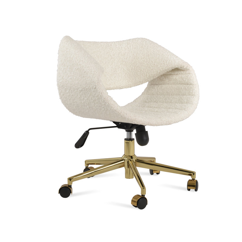 Chaise de bureau Seminyak, Blanc cassé