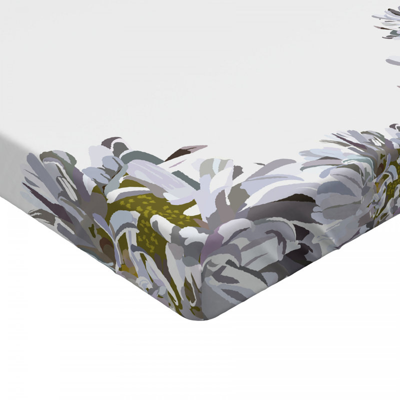 Microfiber Floral Fitted Sheet, Full Fitted Sheet