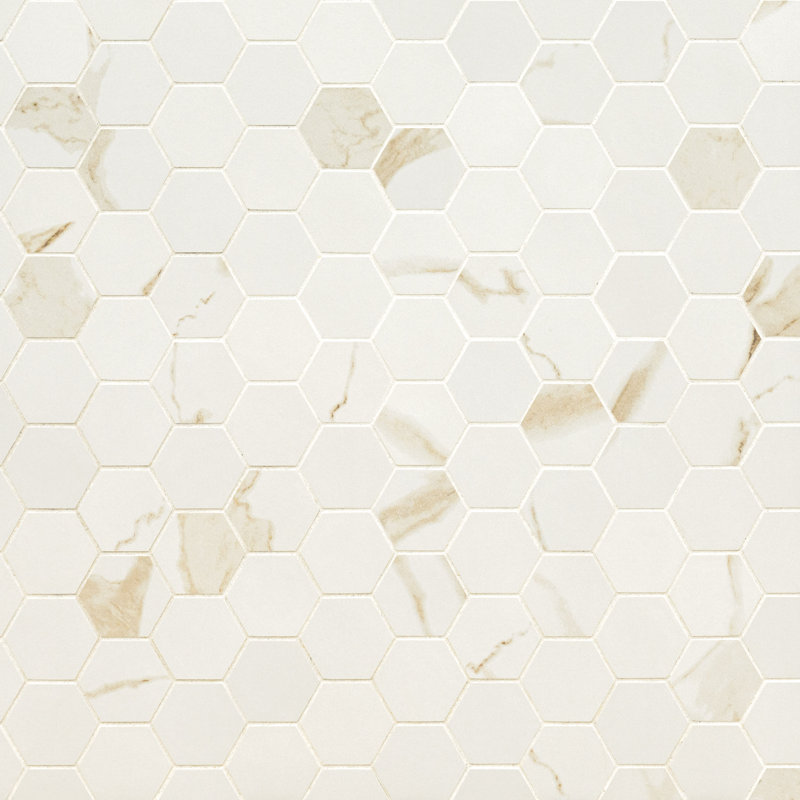 Carreau de mosaïque de plancher et de mur en porcelaine mate 12 po x 12 po Ardena, Vena
