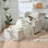 Fauteuil surdimensionné avec repose-pieds et repose-pieds rembourré avec rangement