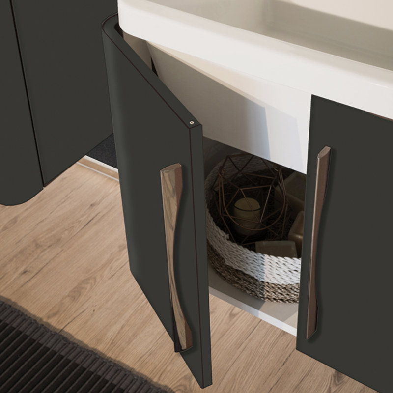Damira 505mm Single Bathroom Vanity with Integrated Ceramic Basin, Black
