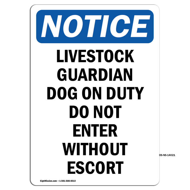 Enseigne de chien de garde en aluminium 10 po x 7 po