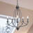 5-Light Black Kitchen Island Wheel Pendant