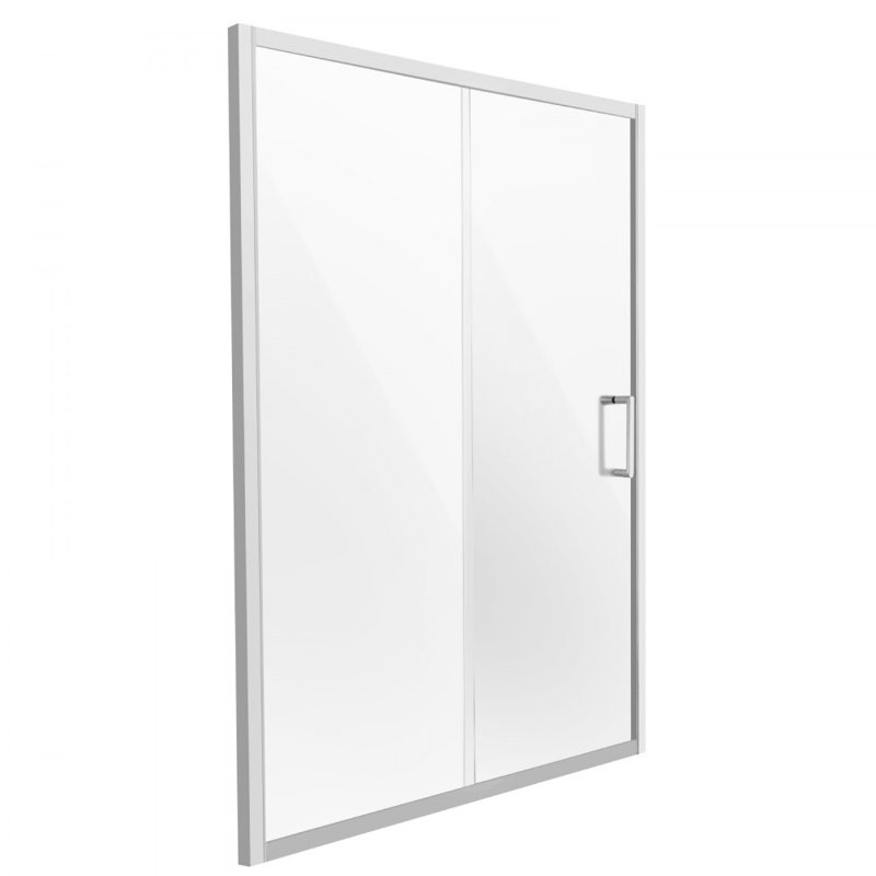Semi-frameless Shower Door 57.7-59 x 70 in SGCC Tempered Glass 1/4in Chrome, Chrome