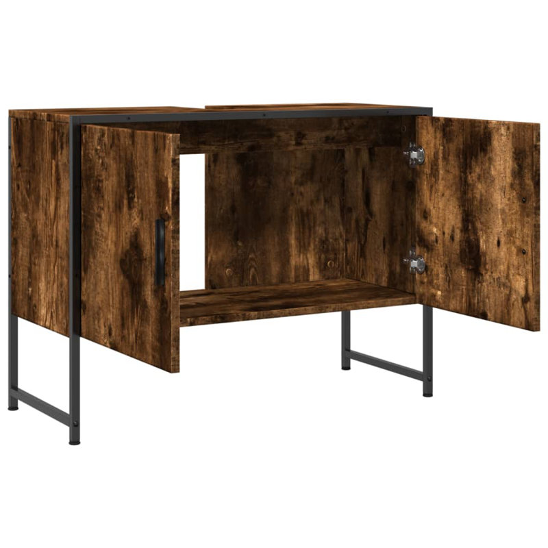 Nivi 80mm Single Bathroom Vanity with Basin, Smoked Oak