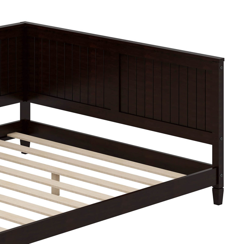 Wood Daybed/Sofa Bed With Armrest, Full, Espresso