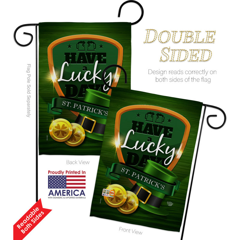 Lucky Day Green Polyester St. Patrick's Day Garden Flag