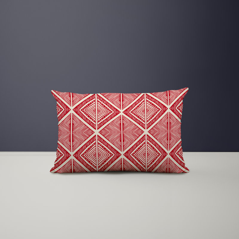Housse et insert de coussin rectangulaire en polyester pour l'intérieur et l'extérieur, Rouge