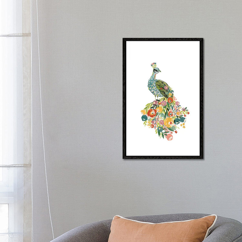 Floral Flight by Loni Harris - Print on Canvas, Black Framed, 66.04cm H x 45.72cm W x 3.81cm D