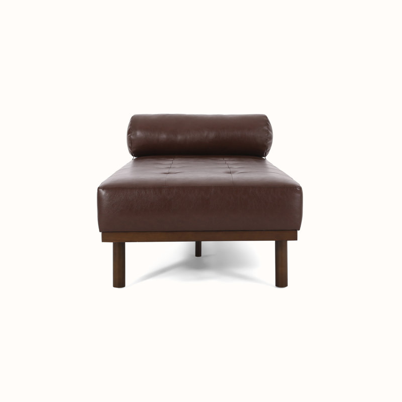Chaise longue en similicuir Sushpal, Similicuir brun clair