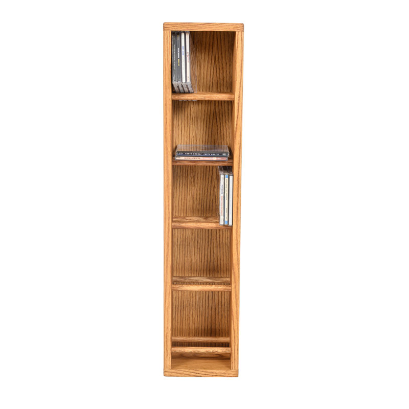 Dowel-Style Wooden CD Rack - 06W Series, Clear, 33.5" H x 7.25" W x 6.5" D