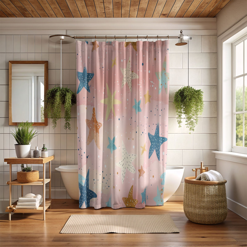 Rideau de douche Fuchsia, H 74 po x l 71 po