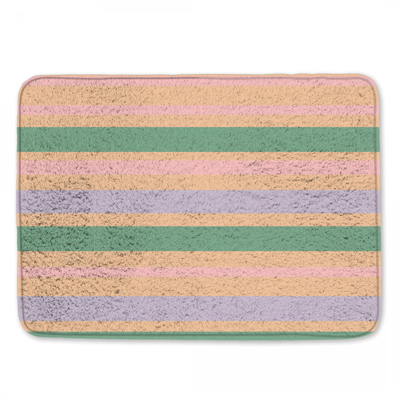 Tapis de bain pastel à rayures, L 24 po x L 17 po