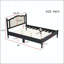 Full Size Wooden Platform Bed with Natural Rattan Headboard and Wooden Slat Support-214291833-214291839