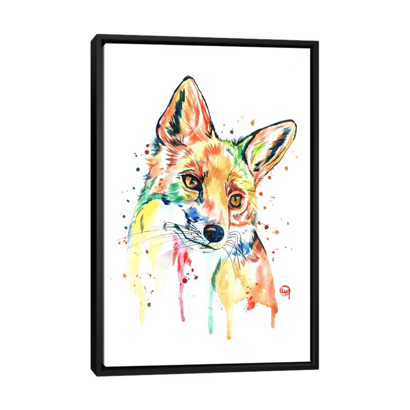 « fantaisie », impression sur toile tendue, H 26 po x l 18 po x P 1,5 po, Toile avec cadre noir, Pas de tapis