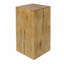 Table de bout à colonne carrée d'aspect bois, H 27,75 po, finition vieillie d'aspect bois, mélange avec différentes hauteurs, utilisation à l'intérieur comme à l'extérieur, couleur naturelle