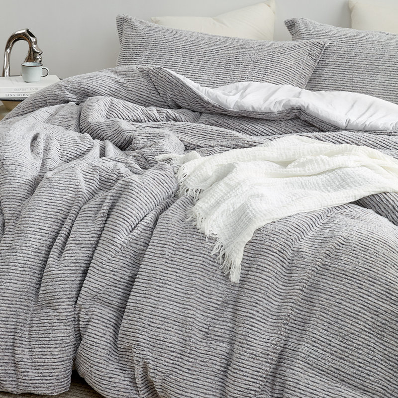 Glacier Frost - Coma Inducer Oversized Comforter Set - Snowy Gray, Alaskan King Comforter + 4 King Shams