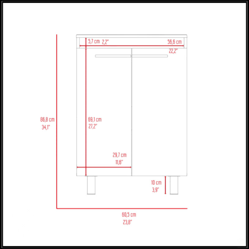 White 2 Piece Bathroom Set