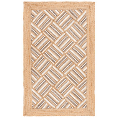 Tapis en jute tissée à plat Melanda