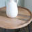 Abrams 18 Inch Round Wood Top Metal Base Side Table