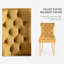 Ensemble de 4 chaises de salle à manger rembourrées en velours et pieds dorés-2134824456-2134824693
