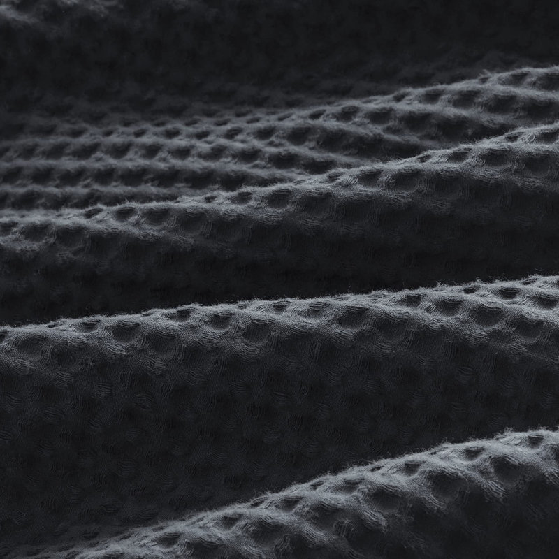 Essential Collection 100% Cotton Waffle Weave Duvet Cover Set, Charcoal, Full Duvet Cover + 2 Standard Shams