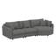 Canapé modulaire incurvé moderne 105 po, tissu chenille doux, structure en bois de pin, canapé modulaire 3 pièces avec 3 coussins décoratifs-726076197