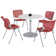 Mode Round Breakroom Table Set With 4 Kool Stacking Chairs