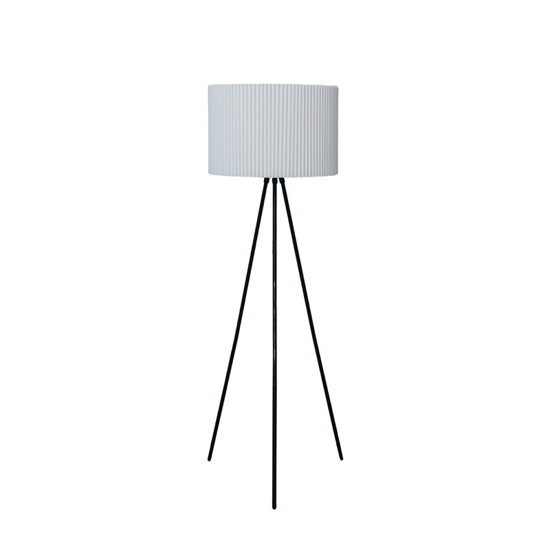 Lampe sur pied en métal avec abat-jour en jute