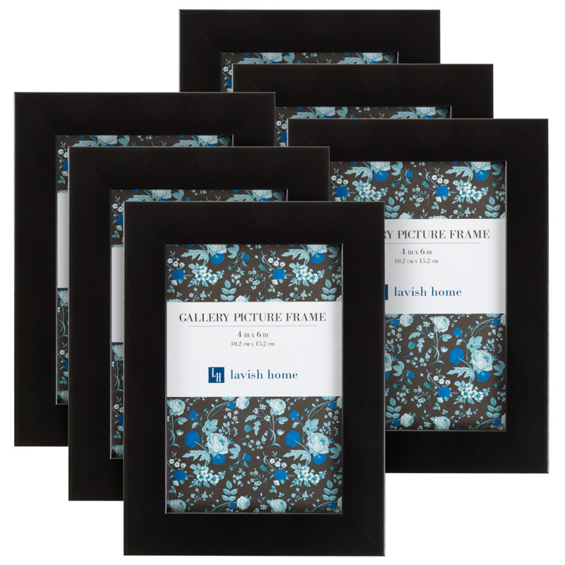 Classic Black 4x6 Tabletop and Wall Picture Frame Set