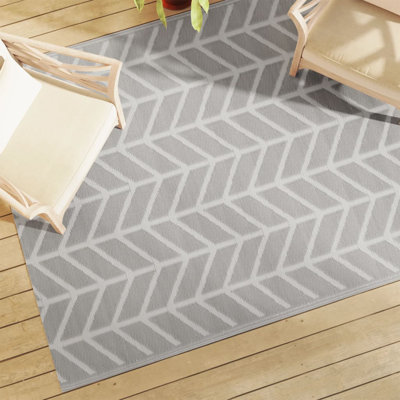 Westrem Double Layer Grey Indoor / Outdoor Area Rug
