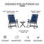 Ensemble de mobilier d'extérieur 3 pièces avec table basse en verre et 2 chaises berçantes pliantes et rembourrées