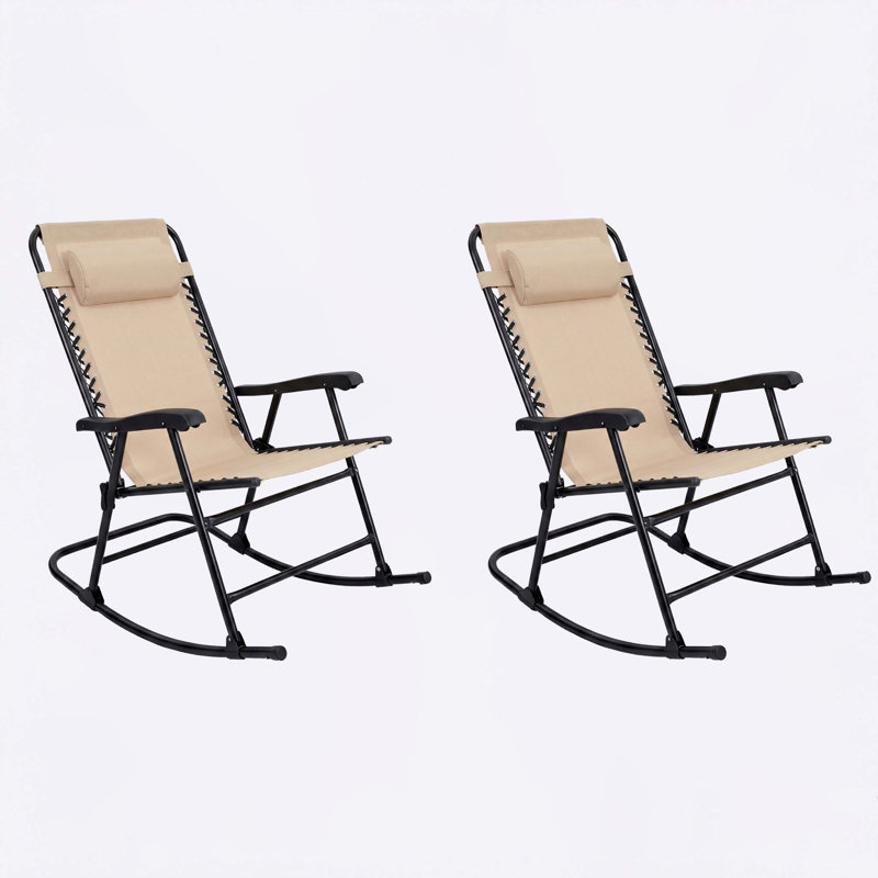 Ensemble de 2 chaises berçantes de patio pour l'extérieur, Brun