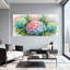 «Hydrangea», impression sur toile tendue à l'aquarelle sur toile, ensemble de 3-839272891