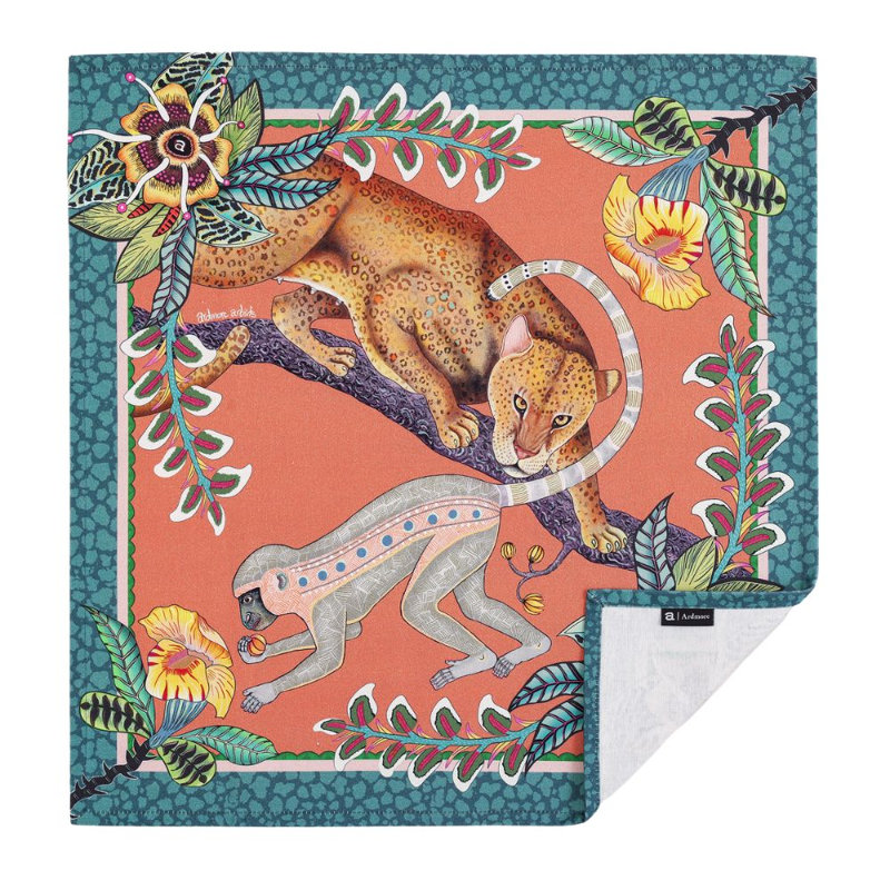 Monkey Tales Napkins, Coral