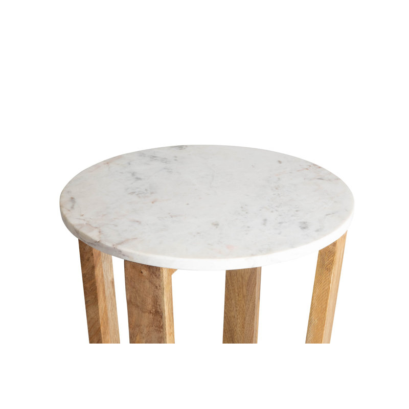 Langer Marble Top End Table, 20.5" H x 18" W x 18" D