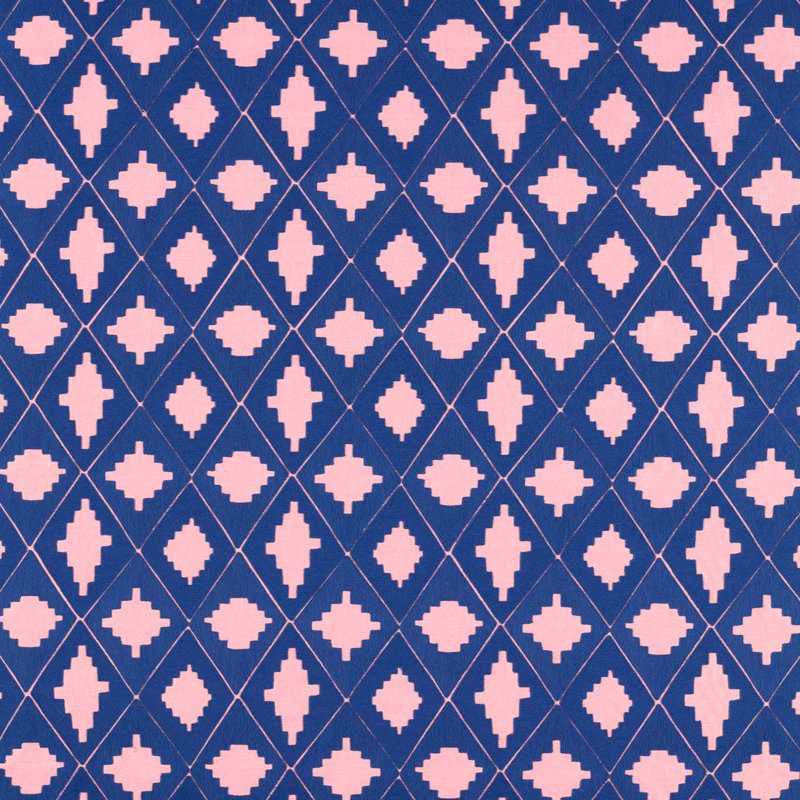 Garden Terrace Fabric, Lapis/Rose