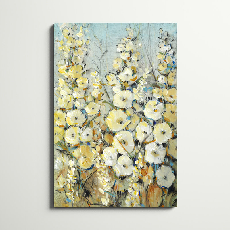 «Cluster of HoIIyhock I», peinture sur toile, H 48 po x l 32 po