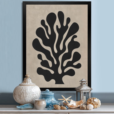 Océan «Edge Of Wonder Coral», impression sur toile encadrée de corail noir