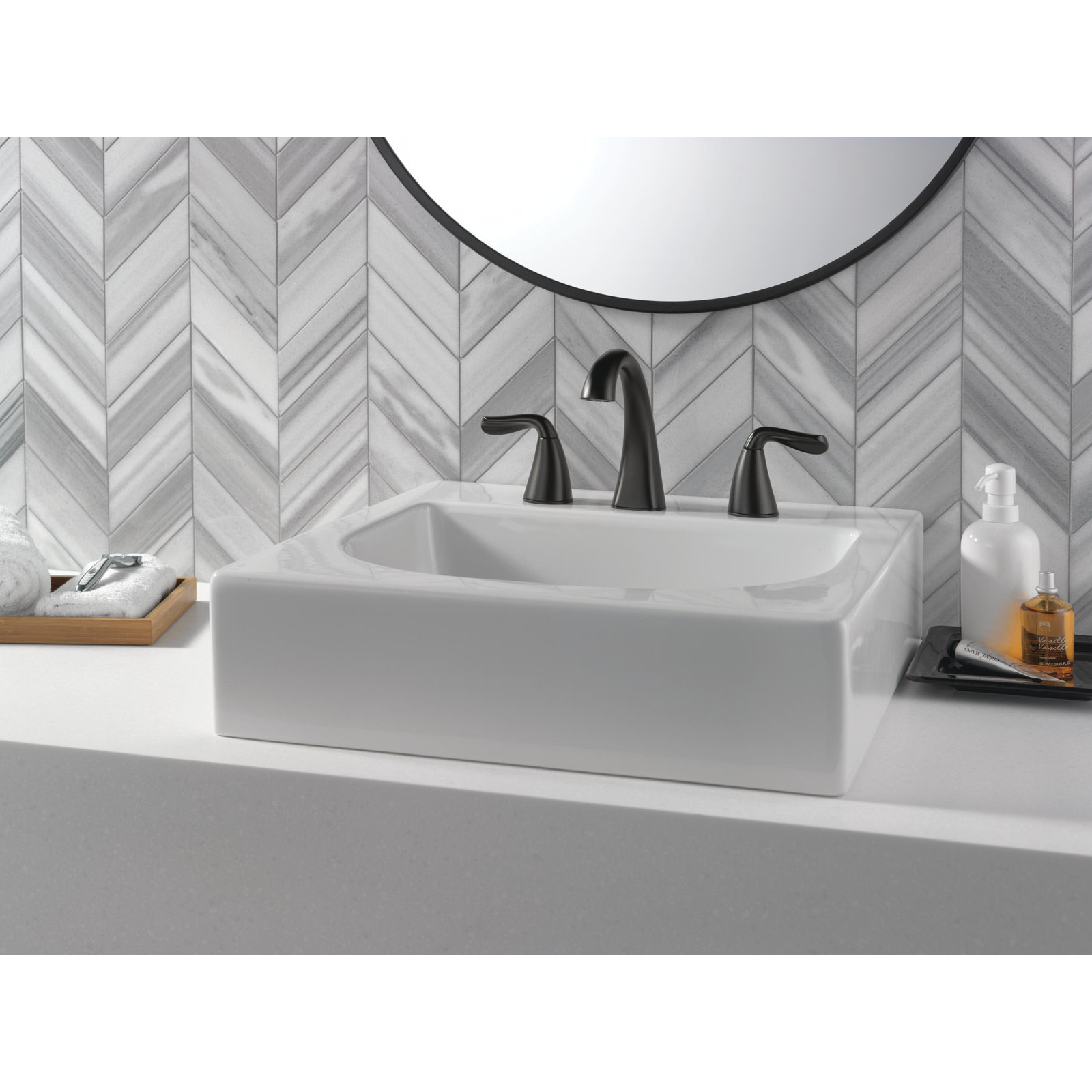 Arvo Widespread Bathroom Faucet 3 Hole, 2-handle Bathroom Sink Faucet with Drain Assembly, Matte Black