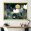 Plantes blanches bleu sarcelle dans le chaos II - art mural floral
